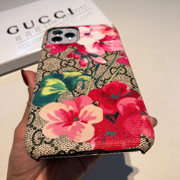 Gucci手機殼 Gucci手機套 熱賣款古馳GUCCI天竺葵手機殼 蘋果手機後套  mmk1042